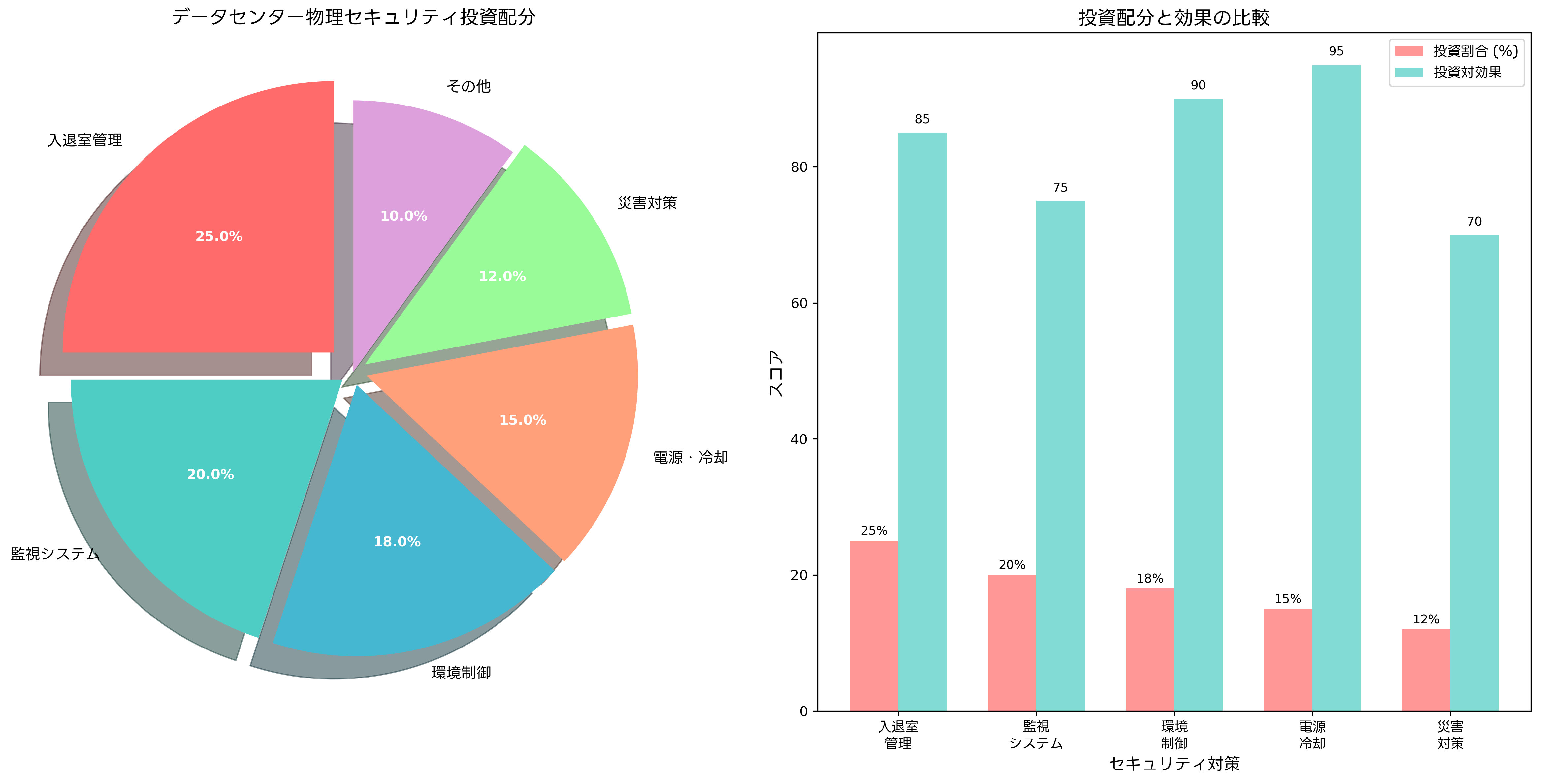 データセンター物理セキュリティ投資配分と効果