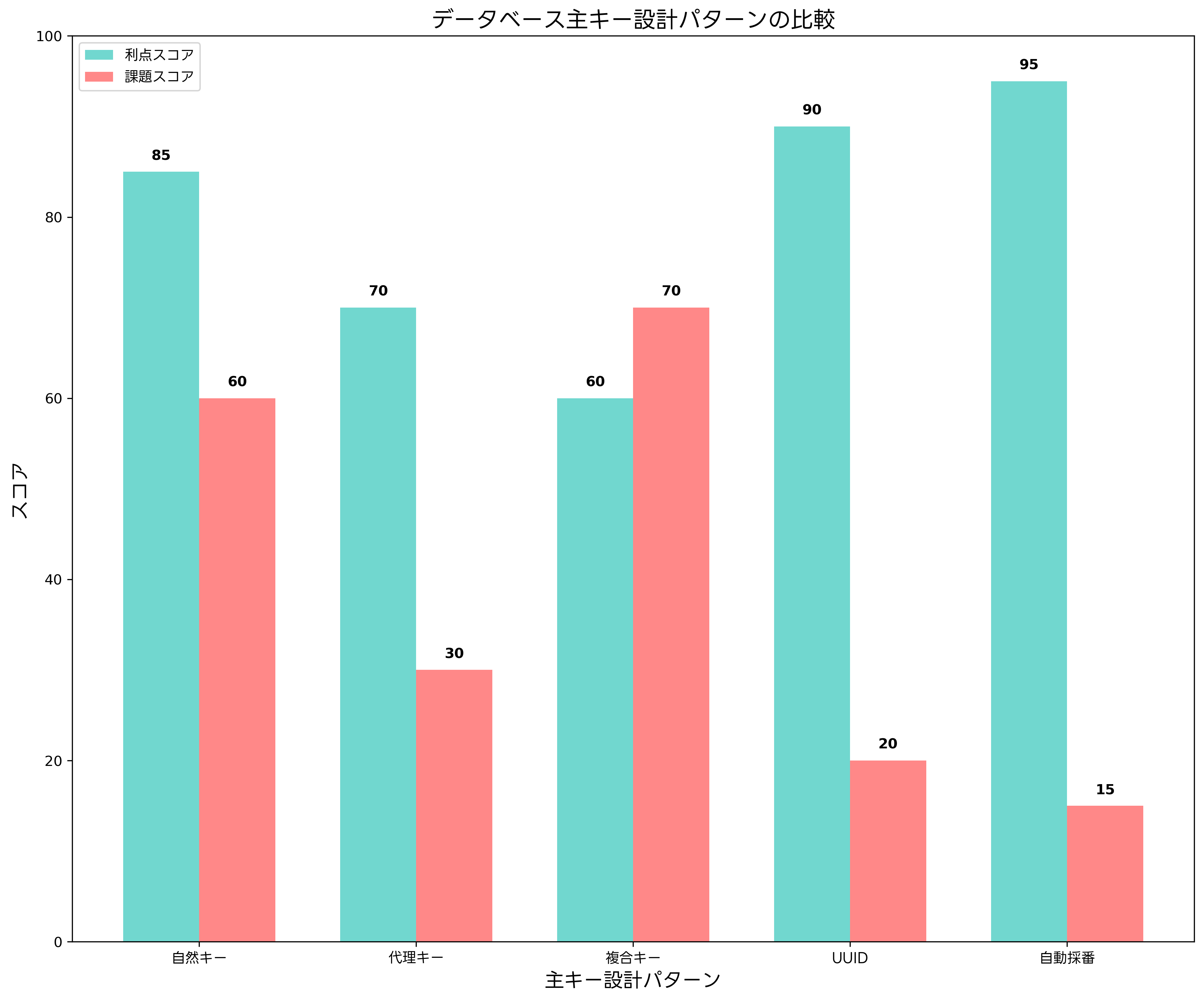データベース主キー設計パターンの比較
