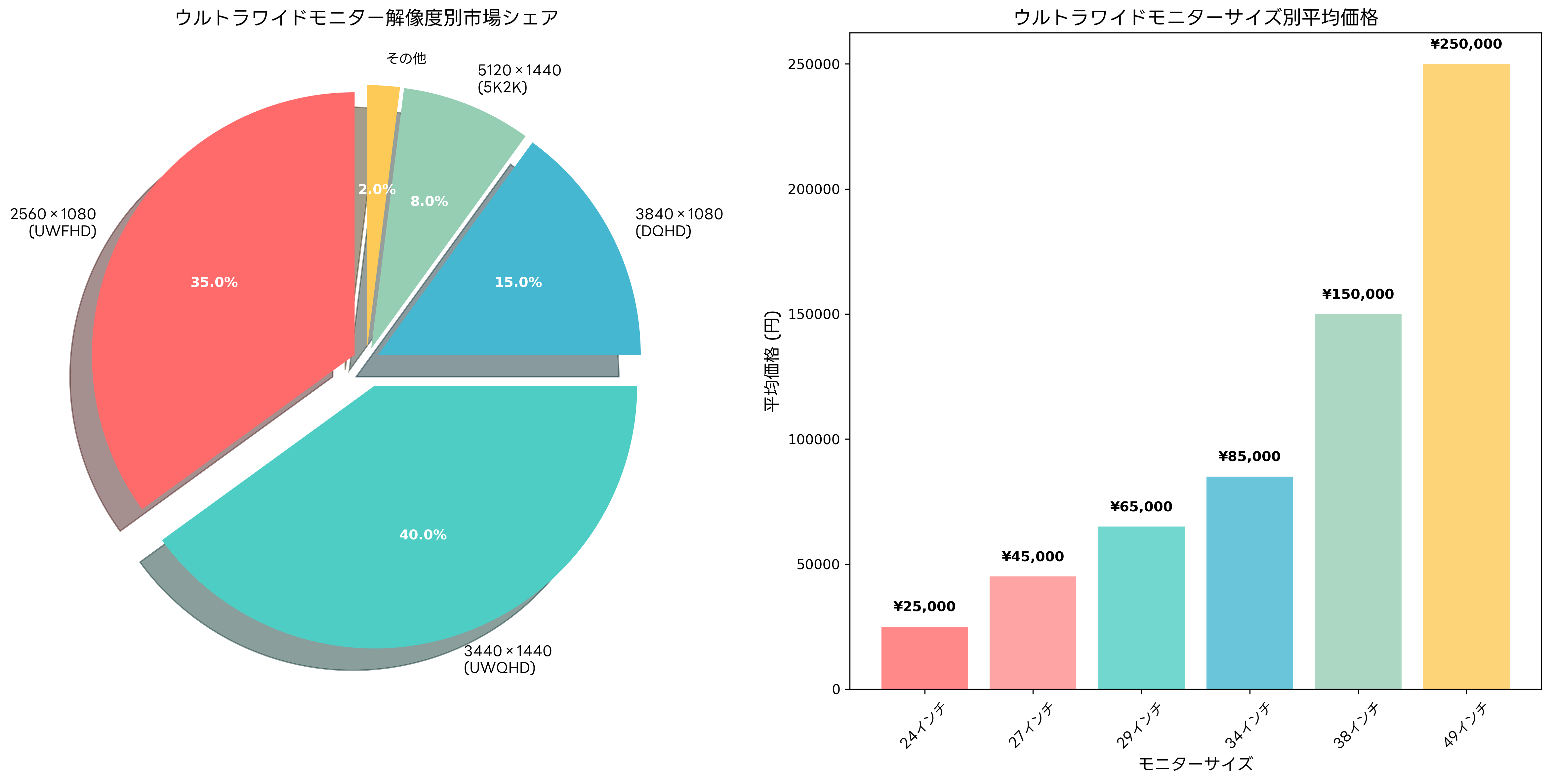 解像度とサイズの市場分布